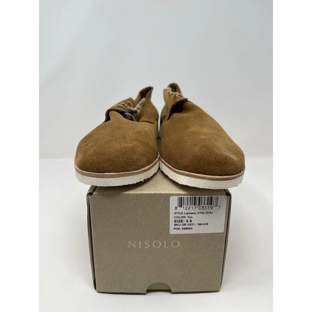 NISOLO Lightweight Flex Derby‎ Shoe Men's 8.5 Dusty Rose Retail $130.00